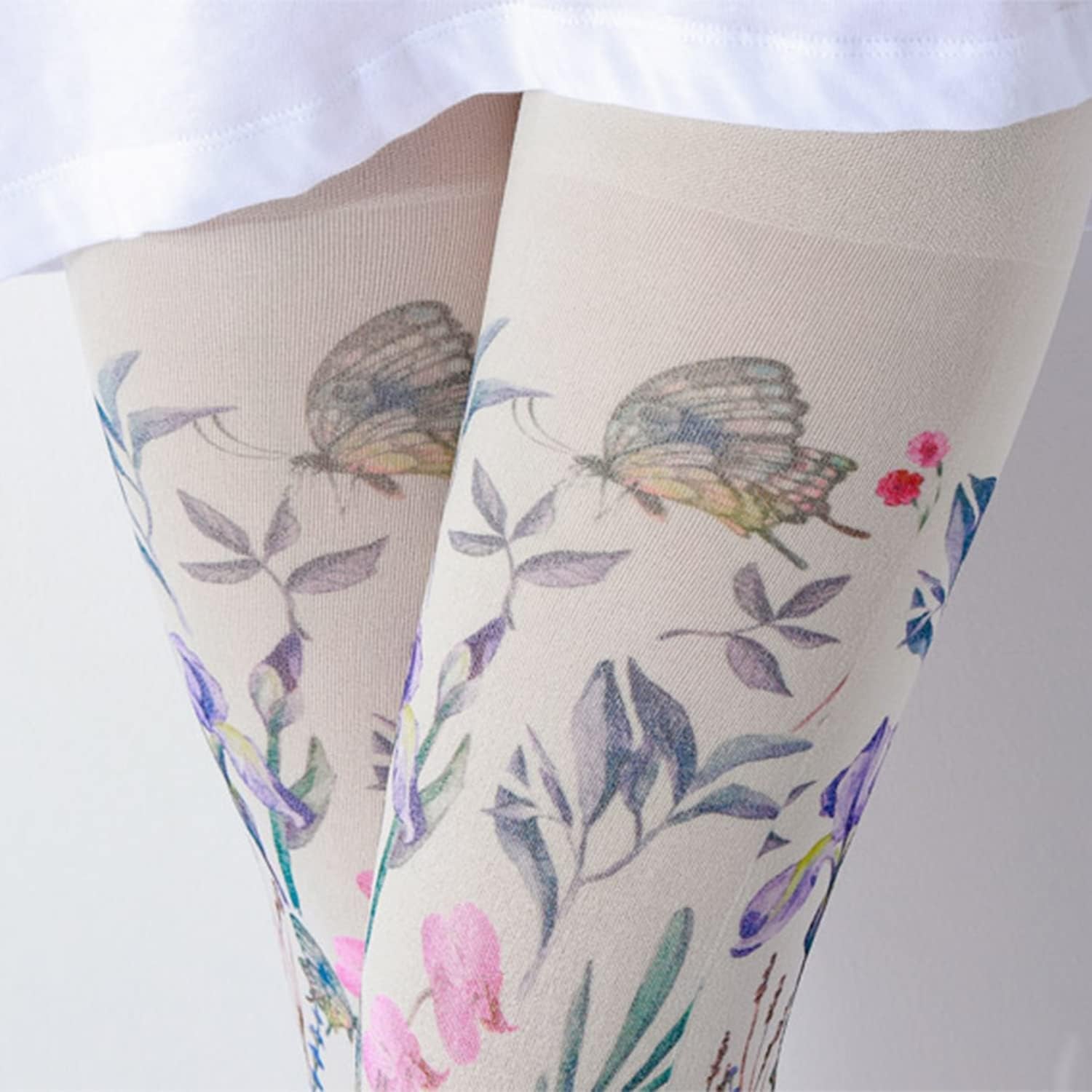 Women Tights, Opaque High Waist Pantyhose, Vintage Control Top Stockings